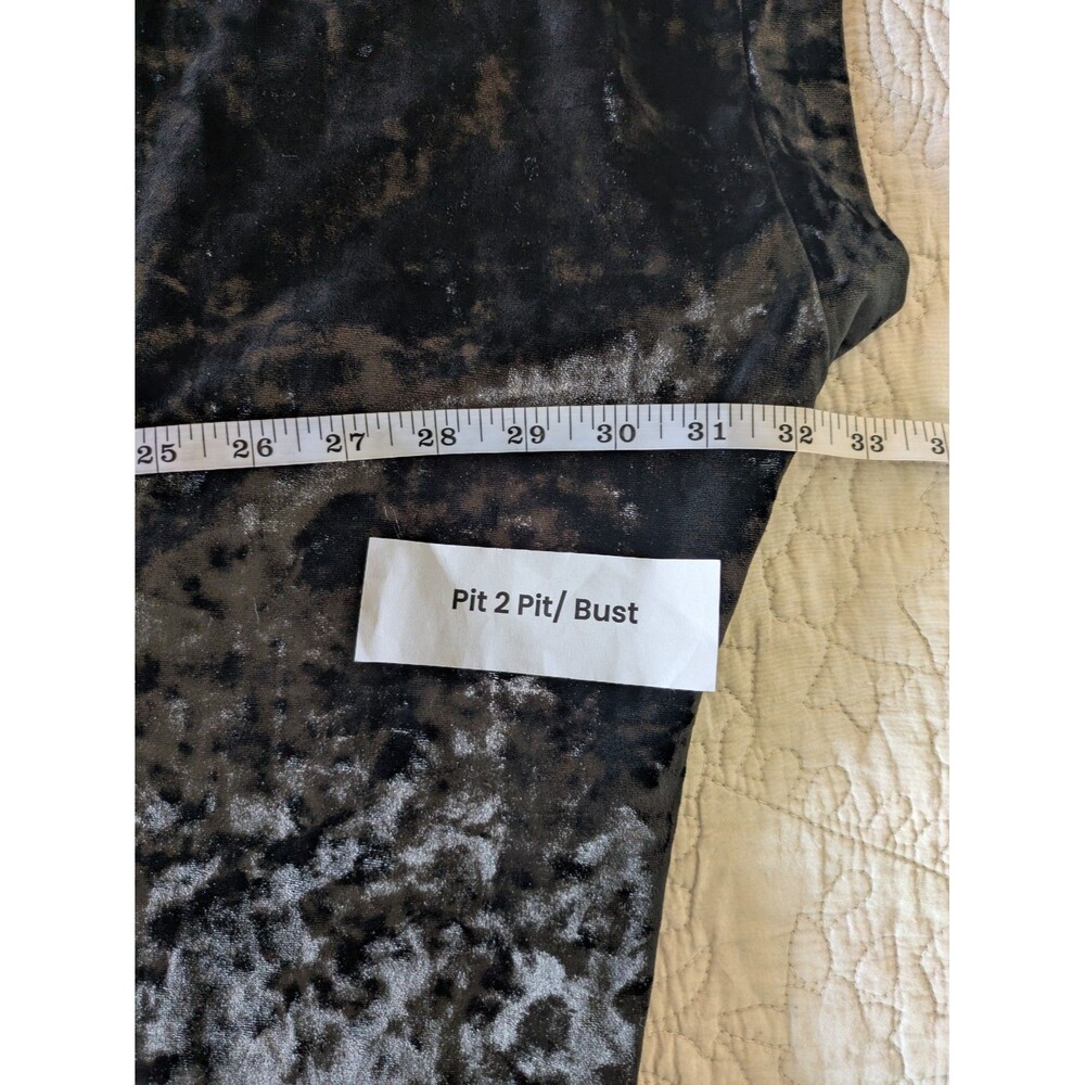 Victoria’s Secret Black M/L Crushed Velvet Open Kimono Robe Coverup Whimsigoth - Picture 7 of 10